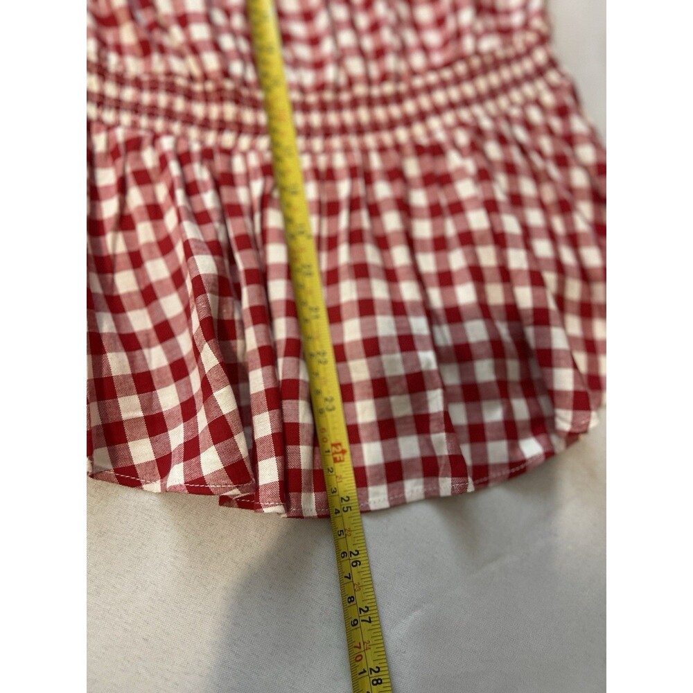 Est 1946 Red & White Gingham Check Sleeveless Peplum Blouse Size Large - Picture 5 of 8
